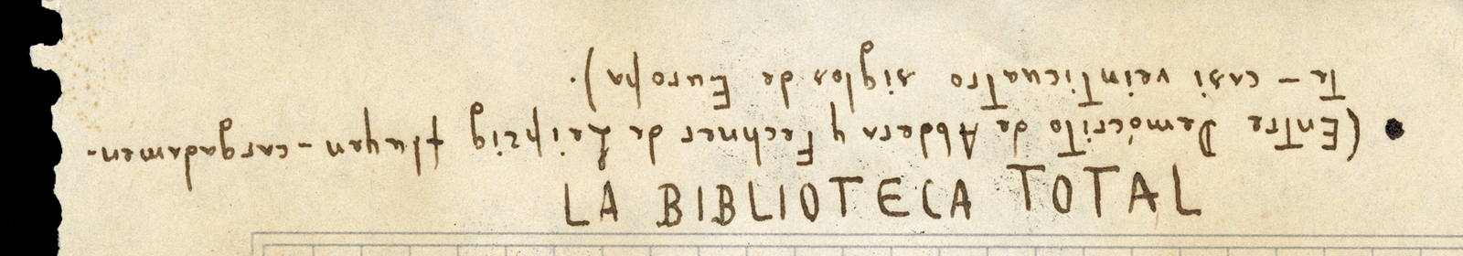 Handwritten text, both right side up and upsidown. 