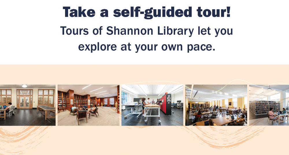 Visit web pages that have a self-guided tour through Shannon Library