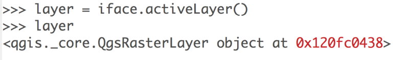 QgsMapLayer object in python console